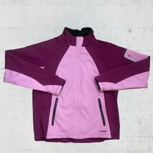 L.L.Bean Women's Purple Soft Shell Fleece Windproof Vented Zip Jacket Size L